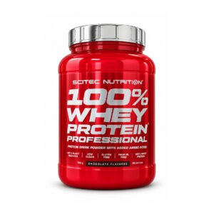100% Whey Protein Professional sabor chocolate 780gr da Scitec Nutrition, suplemento de proteína de soro de leite em pó.
