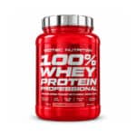 100% Whey Protein Professional Morango 780gr da Scitec Nutrition em embalagem vermelha, com proteína de soro de leite em pó e sabor a morango.