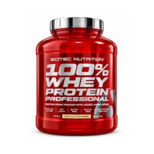 100% Whey Protein Professional sabor baunilha 1816gr da Scitec Nutrition, suplemento de proteína de soro de leite em pó.