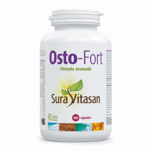Osto-Fort 90 Cápsulas Sura Vitasan, suplemento alimentar com cálcio, fósforo, vitaminas e minerais para apoio à manutenção de ossos normais