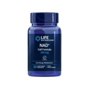 NAD+ Cell Formula 300mg 30 Cápsulas Life Extension, suplemento com NIAGEN® nicotinamida ribosídeo para apoio à energia e metabolismo celular.