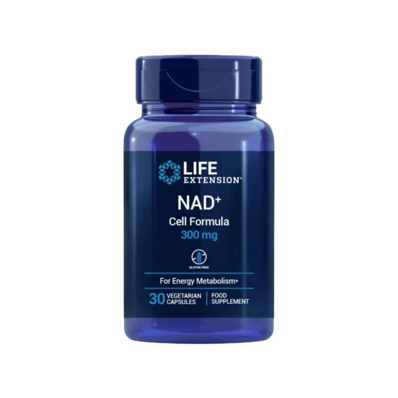 NAD+ Cell Formula 300mg 30 Cápsulas Life Extension, suplemento com NIAGEN® nicotinamida ribosídeo para apoio à energia e metabolismo celular.