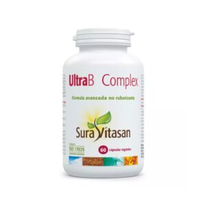 Ultra B Complex 60 Cápsulas Sura Vitasan, suplemento de vitaminas do complexo B com colina e inositol.
