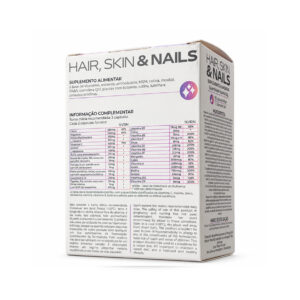 Cabelo, Pele e Unhas Sovex, suplemento alimentar em embalagem de 60 cápsulas.