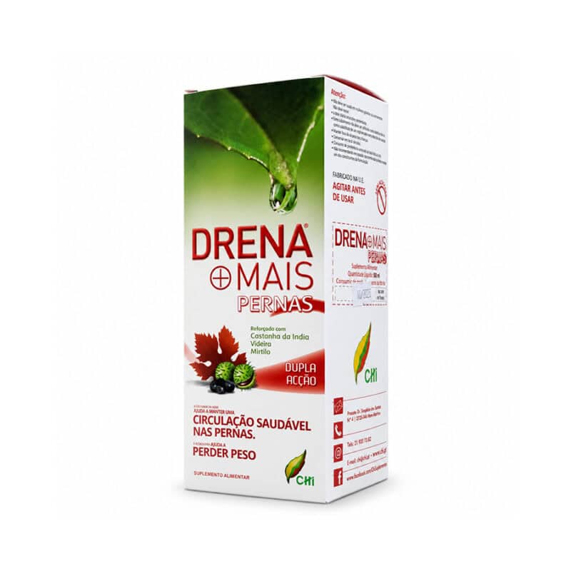 Drena+ Pernas 500 ml da CHI, suplemento alimentar líquido com extratos vegetais, desenvolvido para complementar rotinas de bem-estar e cuidado das pernas.