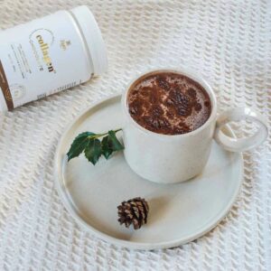 Collagen Verisol Chocolate 300gr Auri Foods em embalagem de suplemento alimentar em pó.