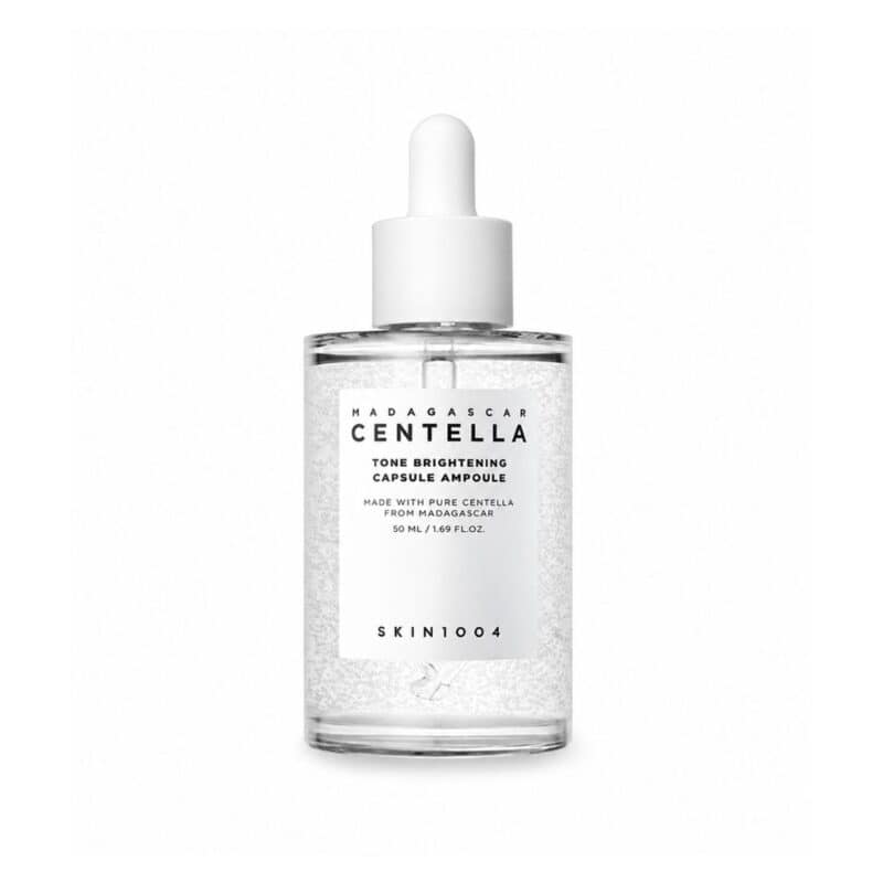 Ampola Madagascar Centella Tone Brightening 50ml SKIN1004 com centella asiática, niacinamida e ácido tranexâmico
