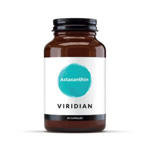 Astaxantina 30 Cápsulas Viridian, suplemento alimentar em cápsulas vegetais com astaxantina de microalgas.