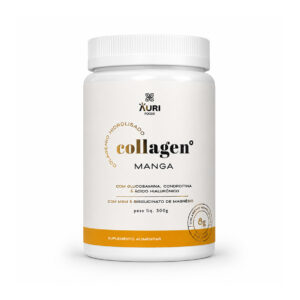 Collagen Manga 300gr Auri Foods, suplemento em pó com colagénio hidrolisado, magnésio, MSM, vitamina D3, vitamina C e ácido hialurónico.