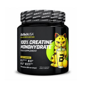 100% Creatine Monohydrate Yuzu 300gr BiotechUSA, creatina monohidratada em pó com sabor a yuzu para apoio ao desempenho desportivo.