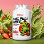 100% Pure Whey 900gr Morango e Matcha Latte BioTechUSA, proteína whey em pó de edição limitada