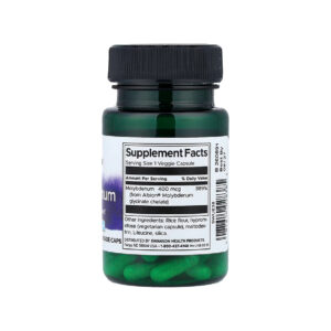 Molibdénio 400mcg 60 Cápsulas Swanson suplemento alimentar em cápsulas com molibdénio