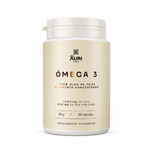 Ómega 3 60 Cápsulas Auri Foods, suplemento alimentar em cápsulas com ácidos gordos essenciais EPA e DHA.