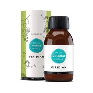 Viridikid Ómega 3 Oil 200ml Viridian, suplemento líquido infantil com óleos vegetais biológicos ricos em ómega 3