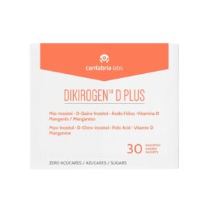 Dikirogen D Plus 30 saquetas Cantabria Labs, suplemento alimentar em saquetas para a rotina de bem-estar feminino.