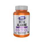 Beta-Alanina 750mg 120 Cápsulas NOW Foods, suplemento com CarnoSyn® beta-alanina para apoio à resistência muscular no treino.
