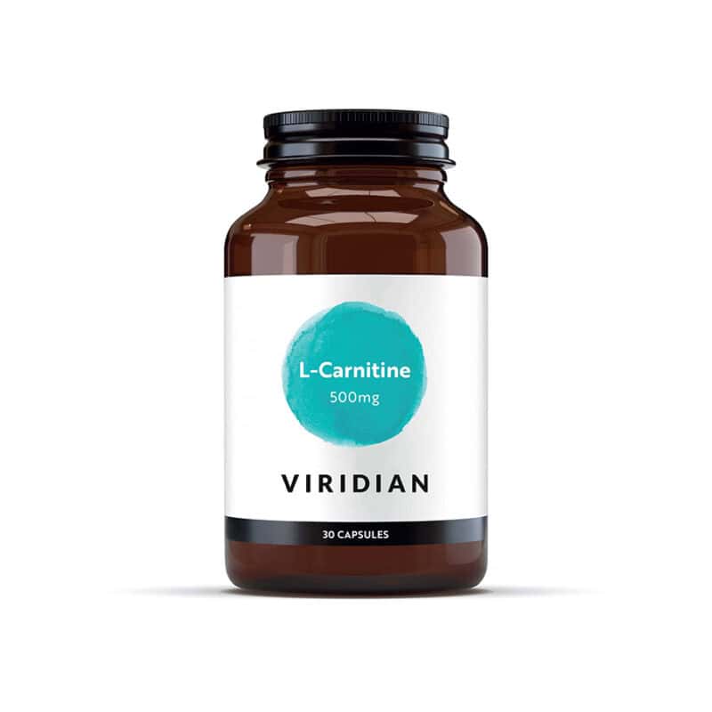 L-Carnitina 500mg 30 Cápsulas Viridian suplemento alimentar em cápsulas com L-carnitina