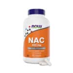 NAC 600mg 250 Cápsulas Now Foods, suplemento com N-acetilcisteína e selénio para apoio antioxidante e saúde celular.