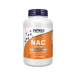 NAC 600mg 250 Cápsulas Now Foods, suplemento com N-acetilcisteína e selénio para apoio antioxidante e saúde celular.