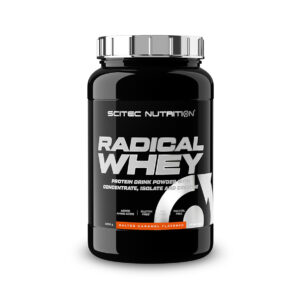 Radical Whey Caramelo Salgado 1kg Scitec Nutrition, proteína whey em pó com concentrado e isolado de soro de leite, creatina e aminoácidos.