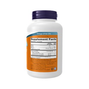Ultra Omega 3-D Fish Oil 90 Cápsulas Peixe Now Foods em embalagem branca com tampa laranja.