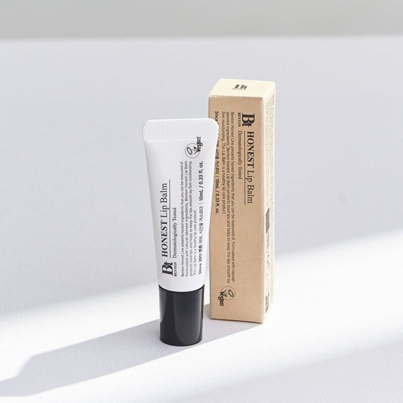 Bálsamo Labial Honest 10ml Benton com sete óleos vegetais, manteiga de karité e vitamina E