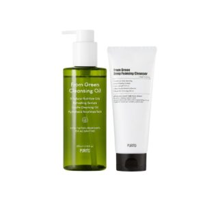 From Green Double Cleansing Set Purito Seoul com óleo de limpeza de 200 ml e espuma de limpeza profunda de 150 ml.