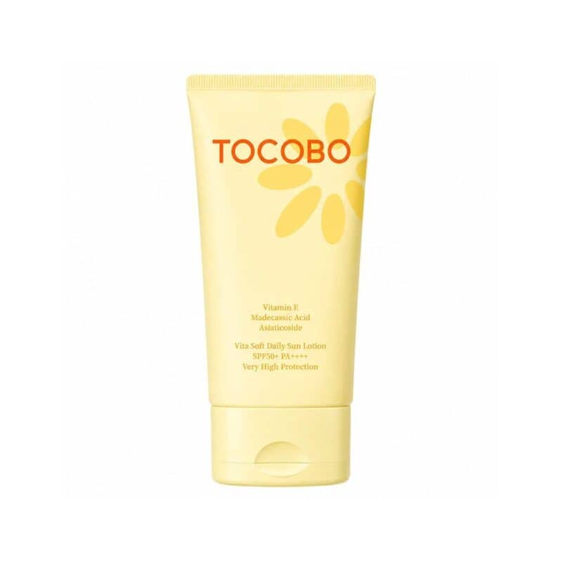 Protetor Solar Vita Soft Daily Sun Lotion SPF50+ PA++++ 150ml Tocobo, loção solar facial e corporal de uso diário.