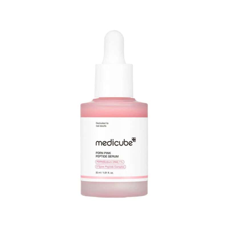 Sérum PDRN Pink Peptide 30ml Medicube com PDRN de salmão, péptidos e niacinamida para uma pele mais luminosa, hidratada e firme.