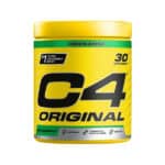 C4 Original Pre-Workout Cellucor, suplemento pré-treino em pó com sabor a maçã verde, em embalagem de 204 g.