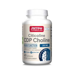 Citicoline CDP Choline 250 mg Jarrow Formulas, suplemento alimentar em embalagem de 60 cápsulas.