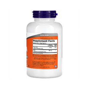 GABA + B6 500mg 200 Cápsulas NOW Foods suplemento alimentar com ácido gama-aminobutírico e vitamina B6