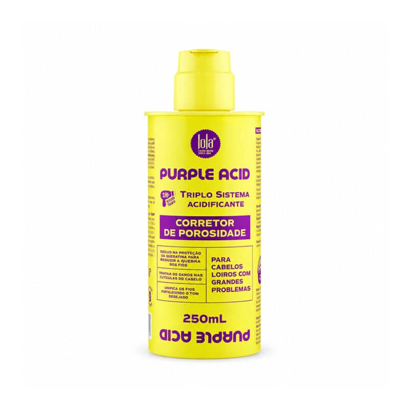Purple Acid Corretor de Porosidades Lola, acidificante capilar em embalagem de 250 ml.