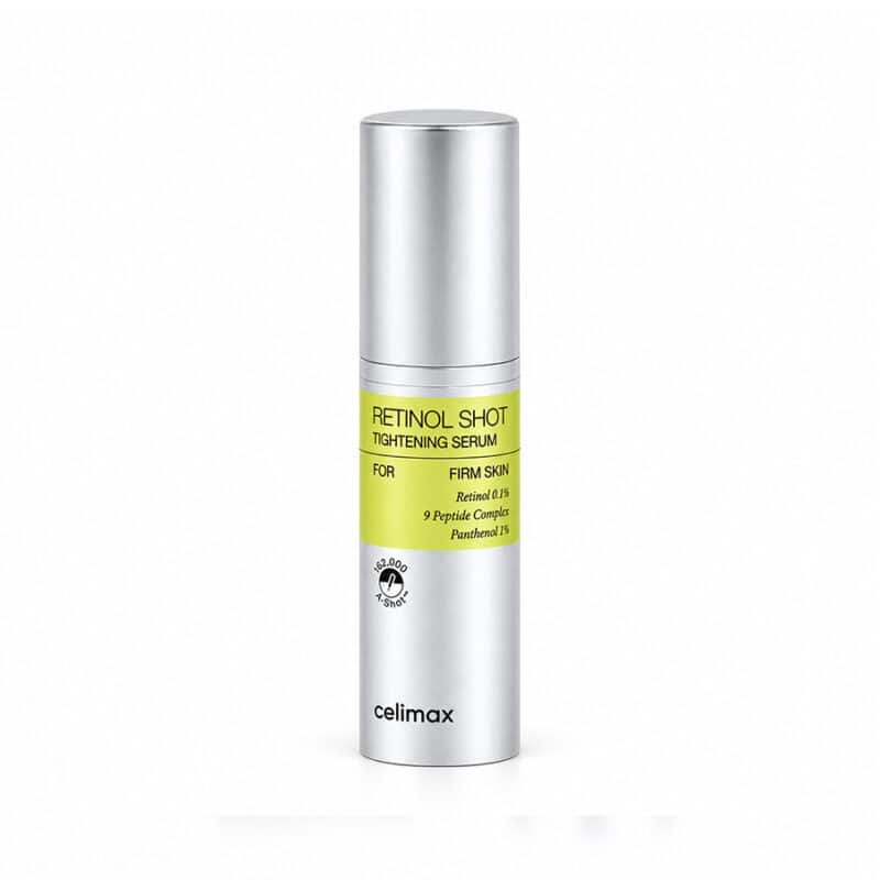 Retinol Shot Sérum Facial Celimax em embalagem de 30 ml, com retinol puro, péptidos e tecnologia A-Shot™