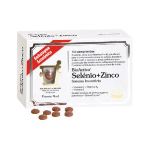 BioActivo Selénio + Zinco 150 comprimidos Pharma Nord, suplemento alimentar com selénio orgânico, zinco e vitaminas antioxidantes.
