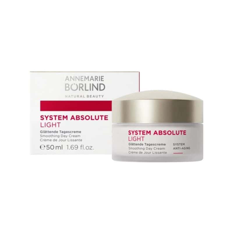 Creme de Dia Anti-Idade System Absolute Light 50ml Annemarie Börlind, cuidado facial de textura leve para pele madura, formulado para melhorar a firmeza, elasticidade e suavidade da pele.