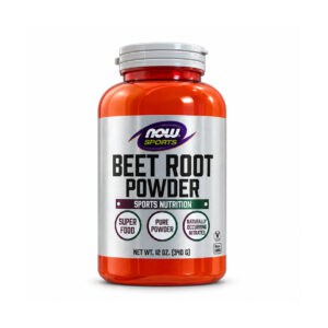 Beet Root Powder 340 g da NOW Foods, pó de beterraba pura para adicionar a bebidas, batidos e receitas.