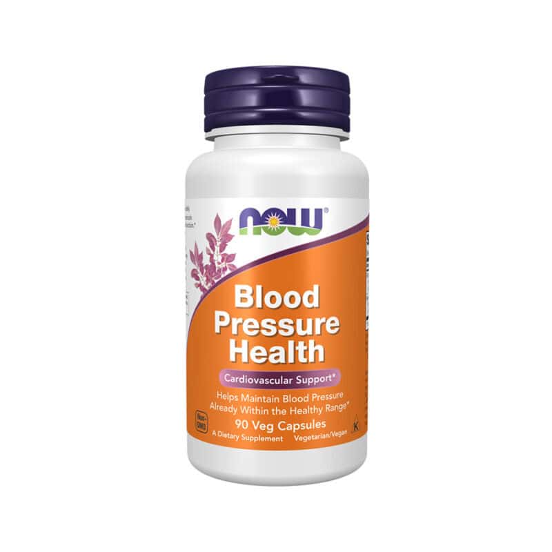 Blood Pressure Health 90 Cápsulas Now Foods, suplemento com extrato de grainha de uva MegaNatural-BP™ e espinheiro-alvar.