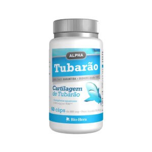 Cartilagem de Tubarão BioHera, suplemento alimentar em embalagem de 60 cápsulas.