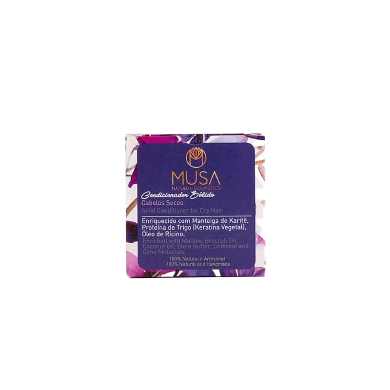 Condicionador Sólido para Cabelo Seco 40gr Musa Natural Cosmetics, cuidado nutritivo em formato sólido para cabelos secos.