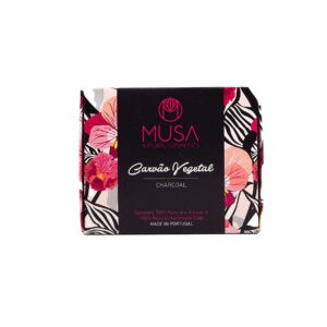 Sabonete de Carvão Vegetal 125gr Musa Natural Cosmetics, sabonete sólido para uma limpeza profunda e purificante da pele.