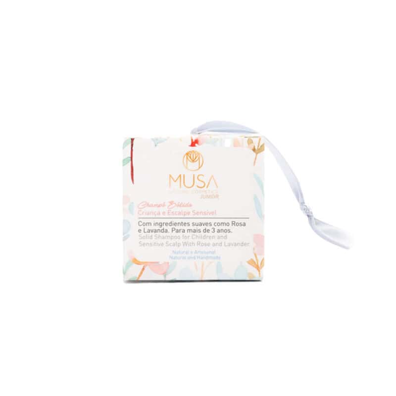 Shampoo Sólido de Criança e Escalpe Sensível 50gr Musa Natural Cosmetics, cuidado capilar suave em formato sólido.