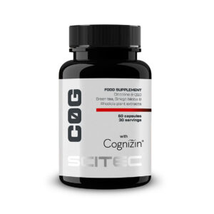 C0G with Cognizin Scitec Nutrition, suplemento alimentar com citicolina, em embalagem de 60 cápsulas.