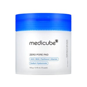 Zero Pore Pad Medicube, discos esfoliantes faciais com AHA e BHA em embalagem de 155 g.