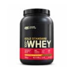 Gold Standard 100% Whey Optimum Nutrition, proteína em pó com sabor a chocolate e manteiga de amendoim, em embalagem de 896 g.